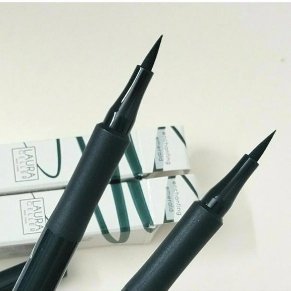 2 pk LAURA GELLER Eye Calligraphy Liquid Eyeliner 0.03 oz ENCHANTING EMERALD - Picture 2 of 4
